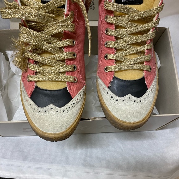 NIB Golden Goose Midstar Salmon Canvas & White Star Sneaker,38 - Picture 10 of 16